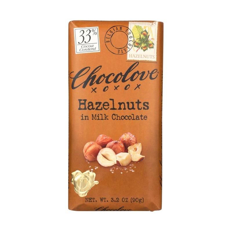 Chocolove Hazelnuts in Milk Chocolate - 33% Cocoa | 3.2 oz (90g) - Premium Chocolate Treat