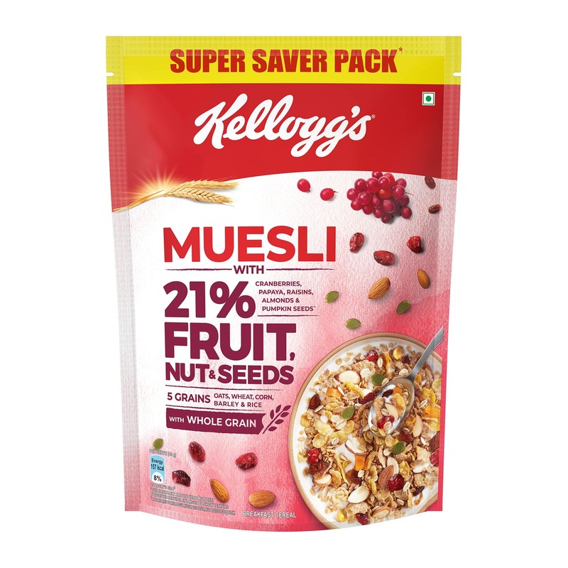 Kellogg's 21% Fruit and Nut Muesli Pouch - 750g | Delicious Breakfast Option