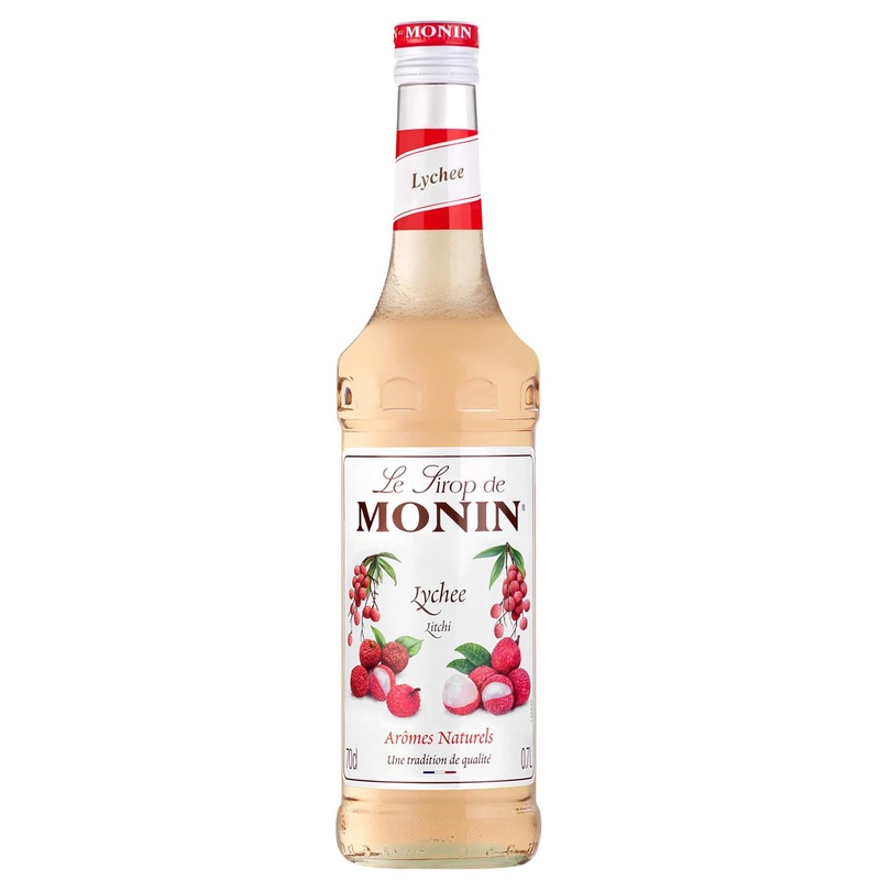 MONIN Premium Lychee Syrup 700ml for Cocktails & Mocktails - Vegan-Friendly, Allergen-Free, 100% Natural Flavours - Ideal for Lychee Martinis (1 Pack)