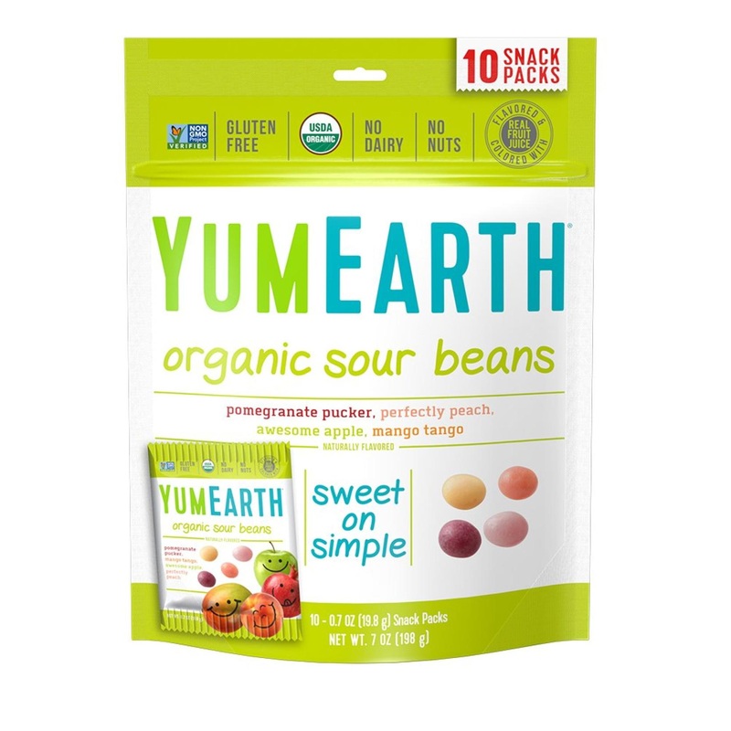 YumEarth Organic Sour Beans Assorted Flavors 10 Snack Packs 0.7 oz (19.8 g) Each